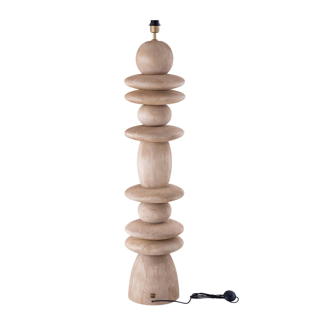 STEHLAMPE Callain Beige 30/30/123cm - Beige, Holz (30/30/123cm) - PTMD Collection