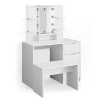 SCHMINKTISCH Ruben Little Weiß 100 cm mit LED Beleuchtung und Bank - Weiß, Holzwerkstoff (100/142/42cm) - Vicco
