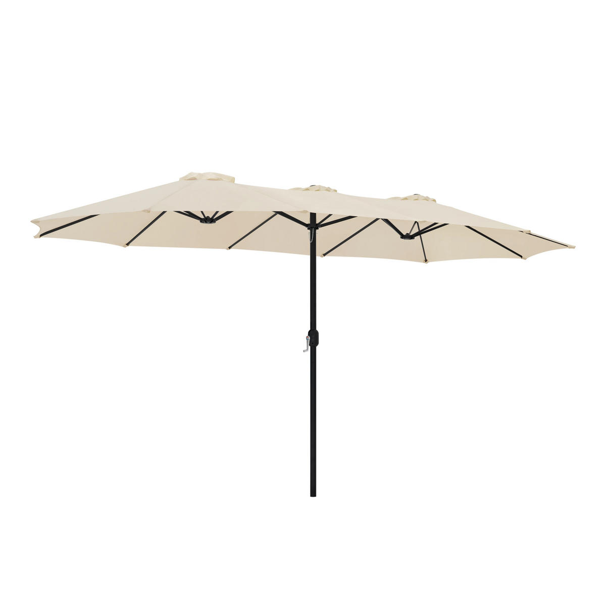 SONNENSCHIRM Kurbel Beige 450x267 cm - Beige, Textil/Metall (450/267cm) - Kaket