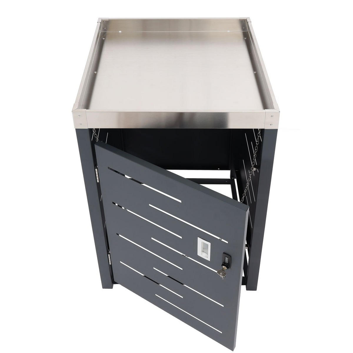 MÜLLTONNENBOX 1er 110x60x62cm 80-240 Liter - Anthrazit, Metall (60/110/62cm) - PROREGAL