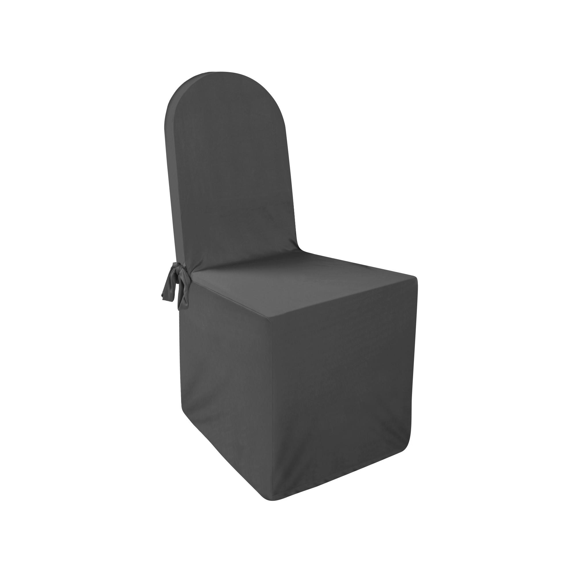 STUHLHUSSE ( Schwarz ) - Stretchhusse für runde Stuhllehnen - ( 45 cm x 96 cm ) elastischer Bankett Stuhlbezug - Schwarz, Textil (45/96cm) - Bestlivings
