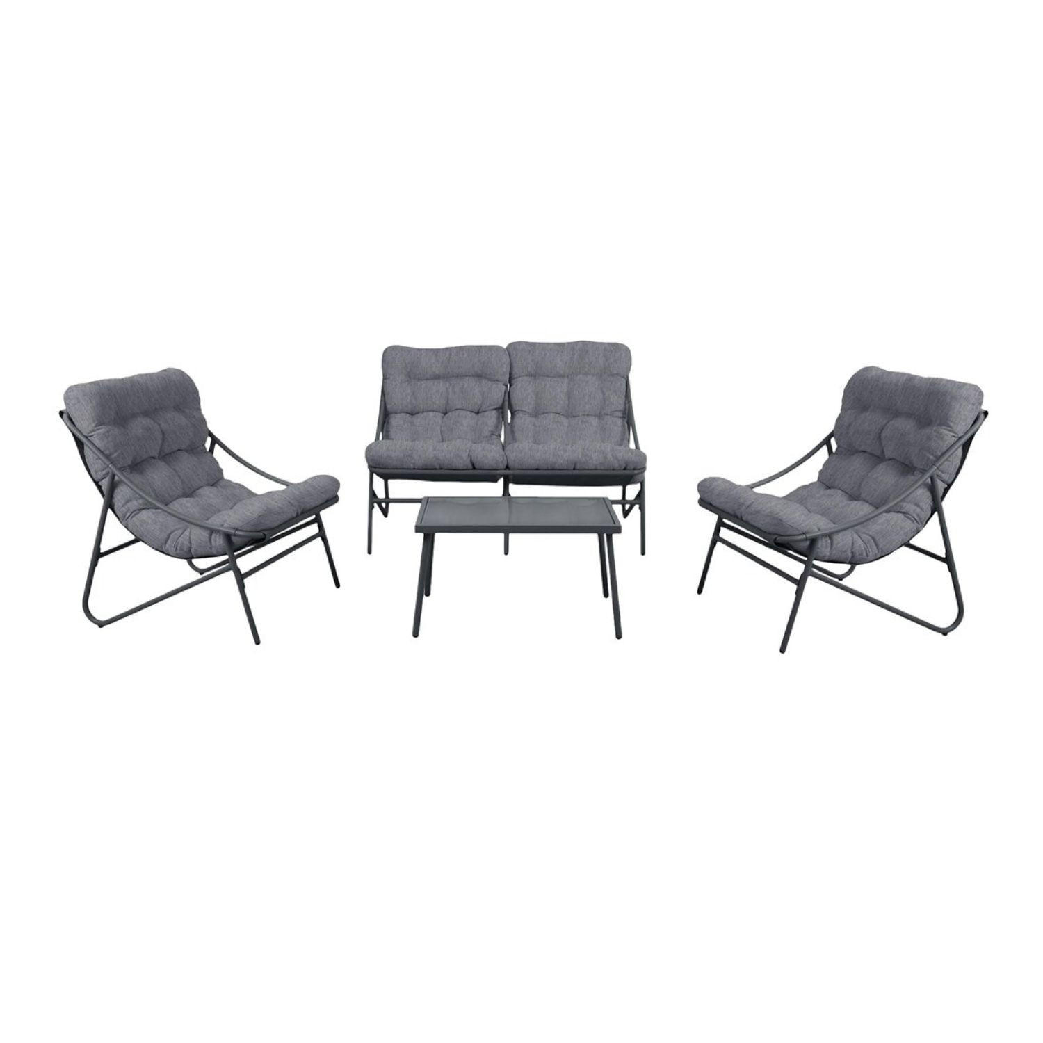 GARTENMÖBEL-SET Fino Grau - Grau, Textil - kommodly