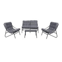 GARTENMÖBEL-SET Fino Grau - Grau, Textil - kommodly