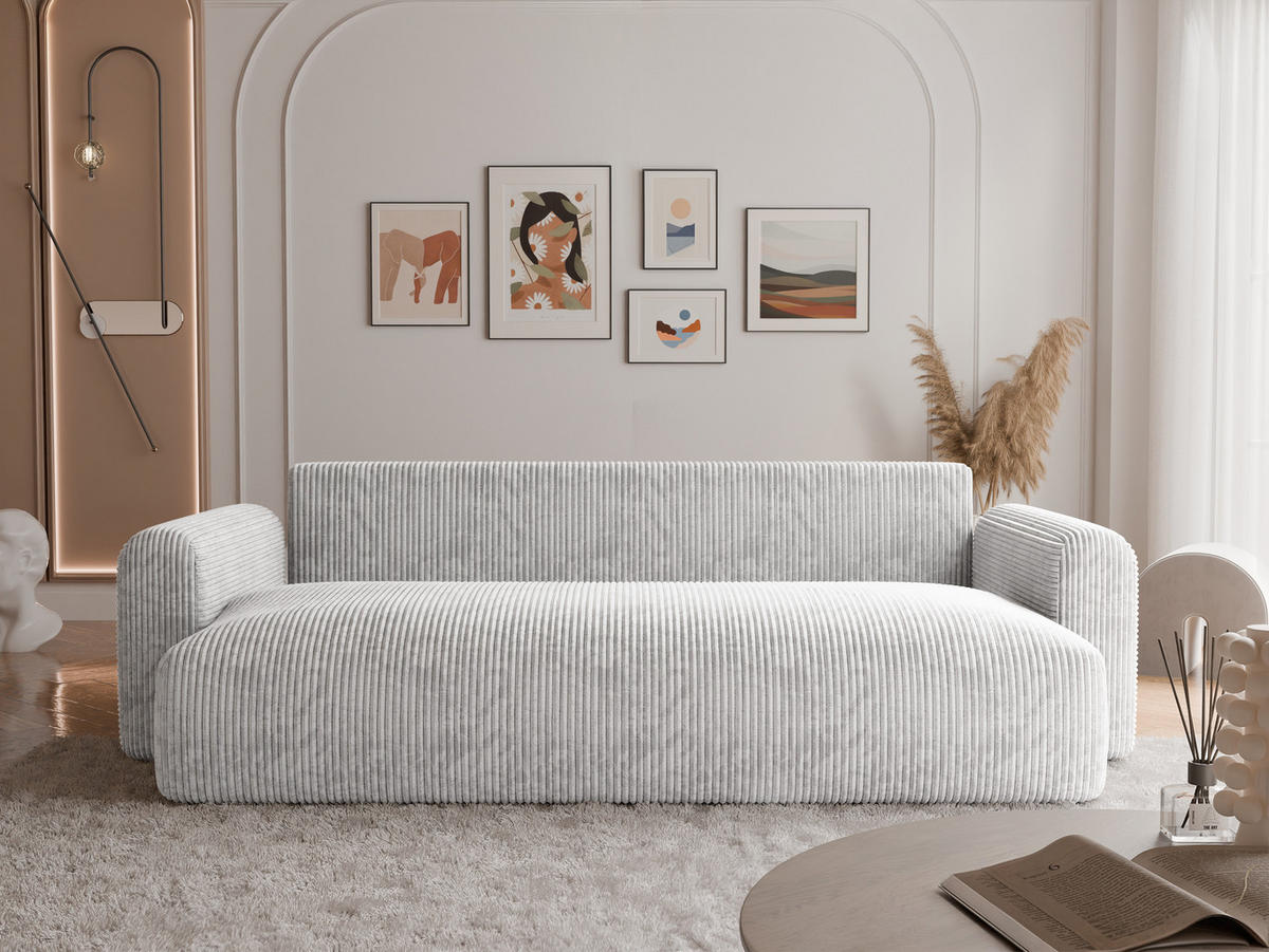 SCHLAFSOFA JOBO mit Bettkasten Hellgrau - Hellgrau, Holzwerkstoff/Kunststoff (230/85/90cm) - Idohome