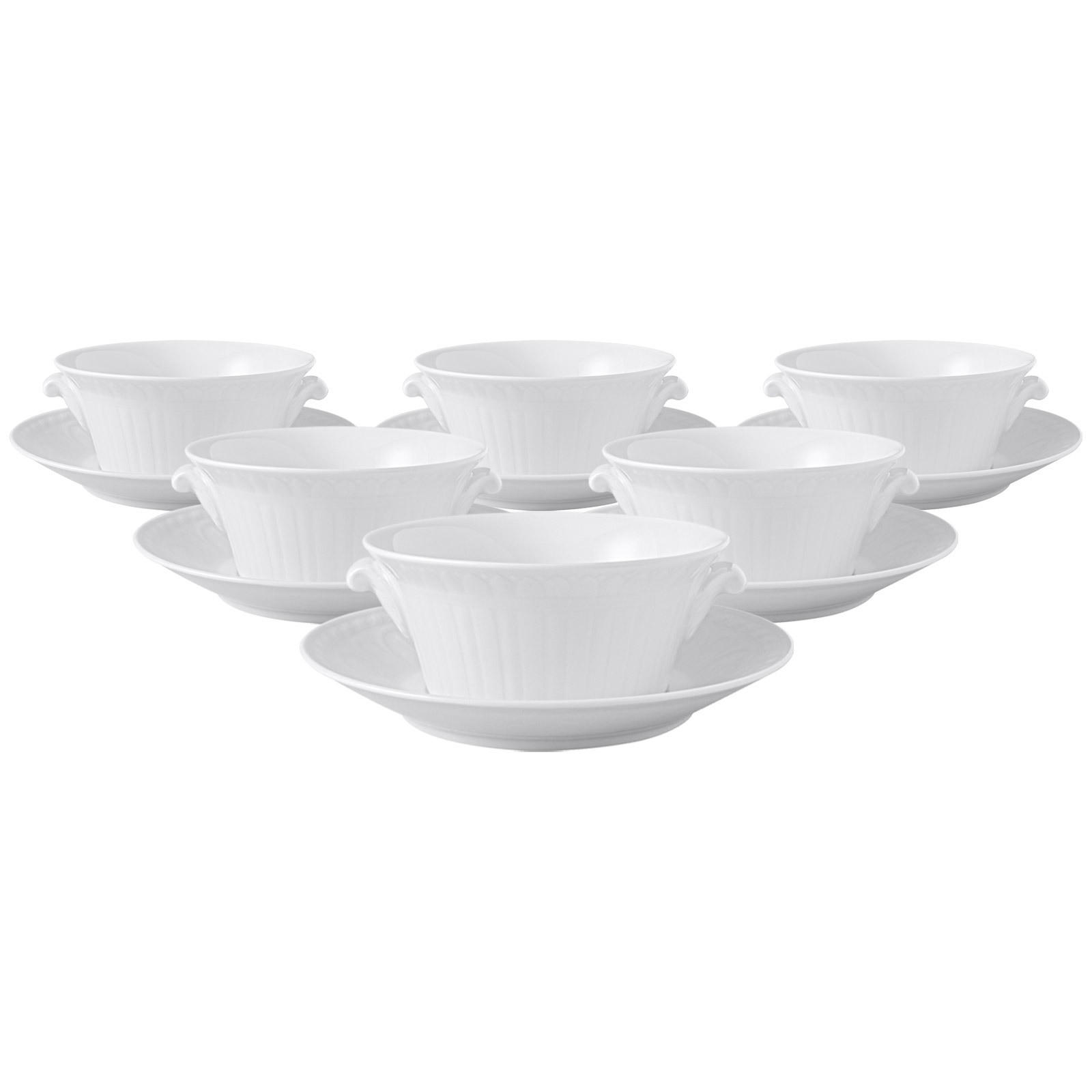 SUPPENTASSEN MIT UNTERTASSEN Cellini weiß 400 ml 6er Set - Weiß, Keramik (0.4L) - Villeroy & Boch
