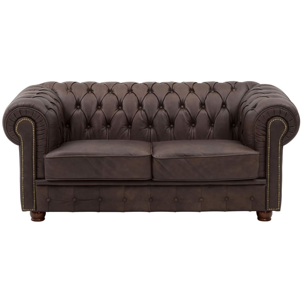 SOFA 2-Sitzer Kath Echtleder (Antikoptik) braun - Braun, Leder (174/74/98cm) - 58aufmkessel