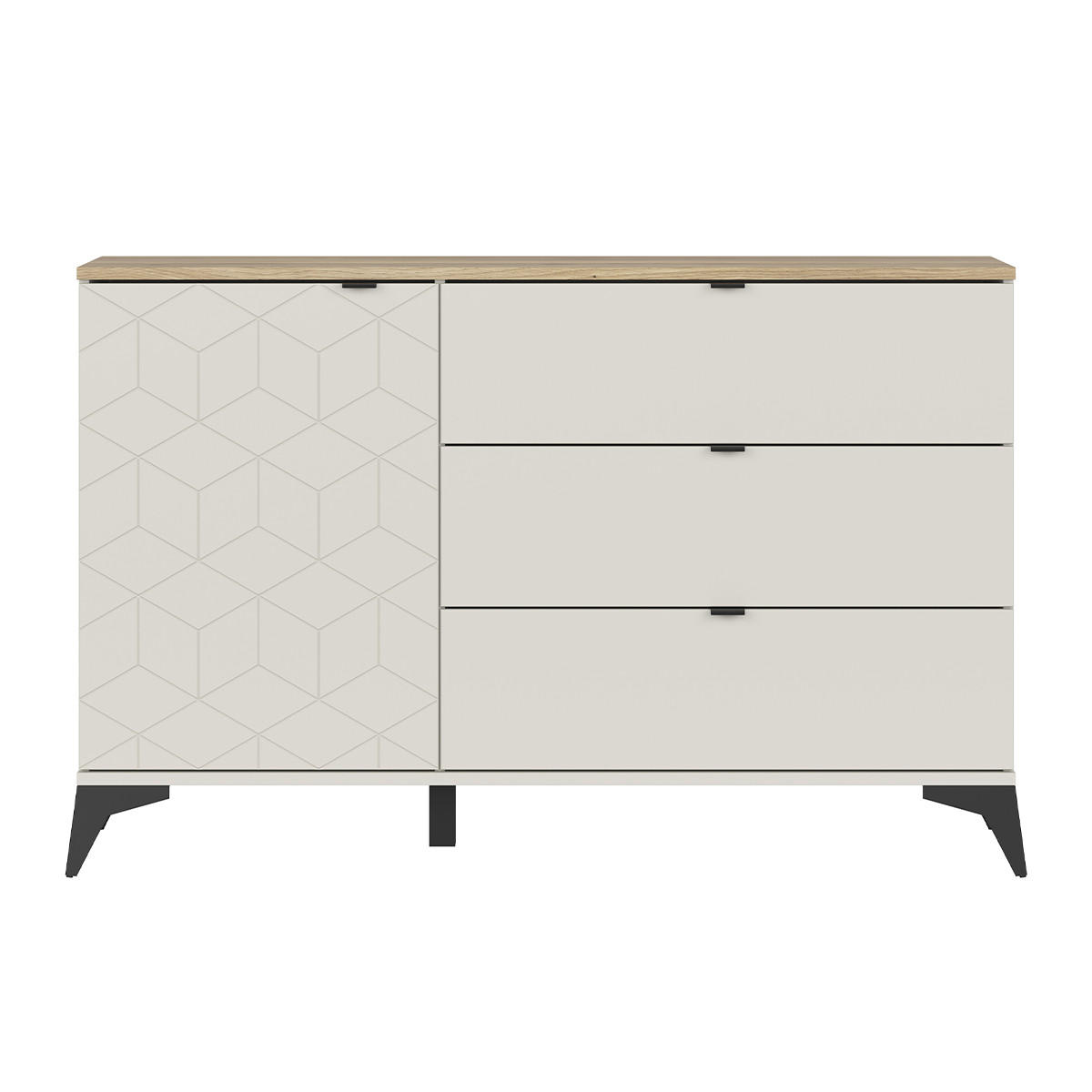 KOMMODE Naya Kaschmir - Holz nach Mauvella-Art - Beige, Holzwerkstoff (138/89.6/41.6cm) - Petits-meubles