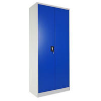 FLÜGELTÜRENSCHRANK Elephant komplett montiert 180x80x40cm 4 Ebenen Blau/Lichtgrau - Blau, Metall (80/180/40cm) - PROREGAL