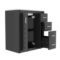 WASCHBECKENUNTERSCHRANK Badezimmer Unterschrank mit Keramikbecken, 3 Schubladen und Soft-Close,Schwarz Waschbecken - Schwarz, Keramik/Holzwerkstoff (76/85.5/46.5cm) - EVRYAE