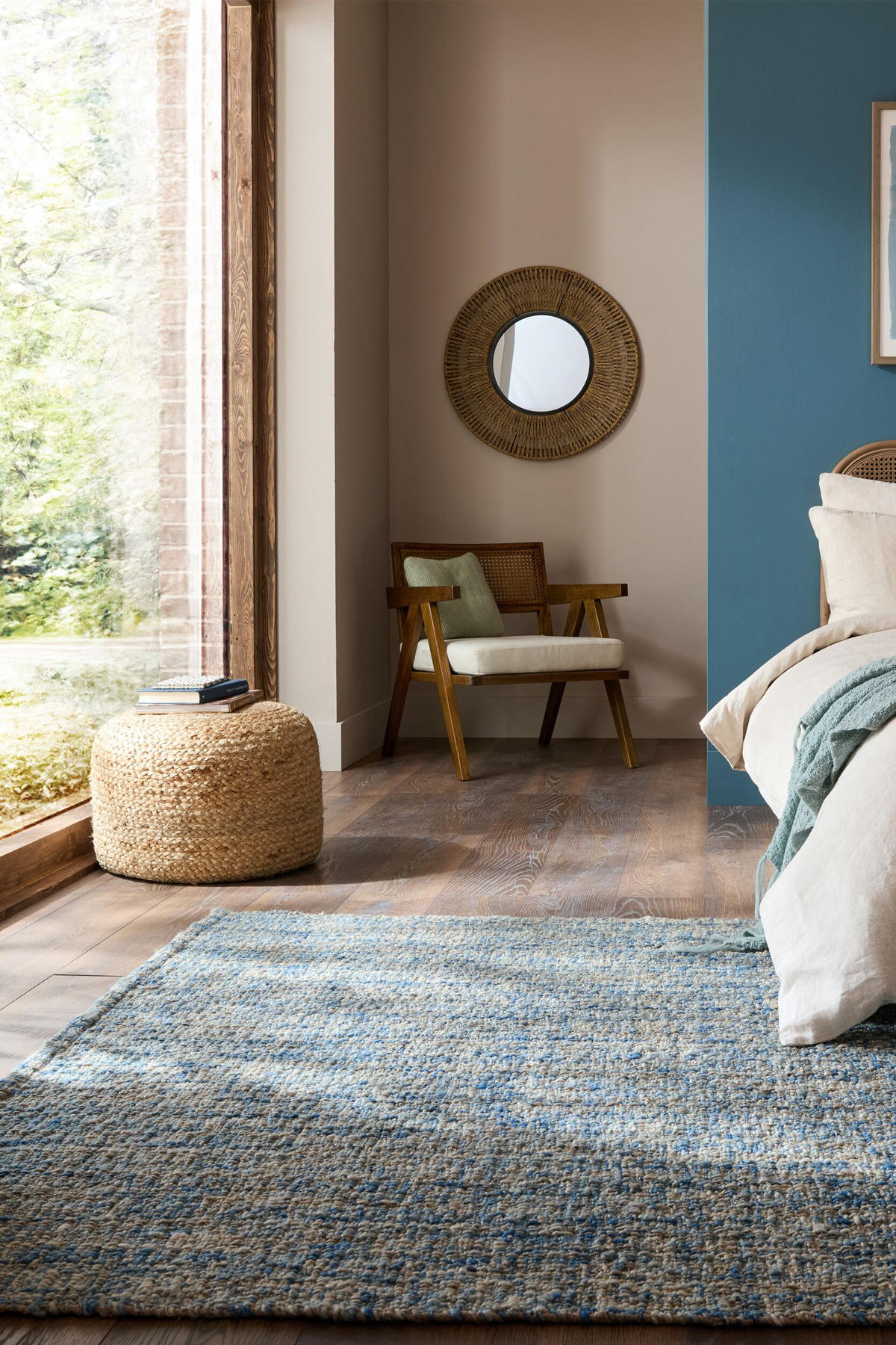 WOLLTEPPICH OTLEY, einfarbig, Blau, 160 x 230 cm - Blau, Textil (230/160cm) - KADIMA DESIGN