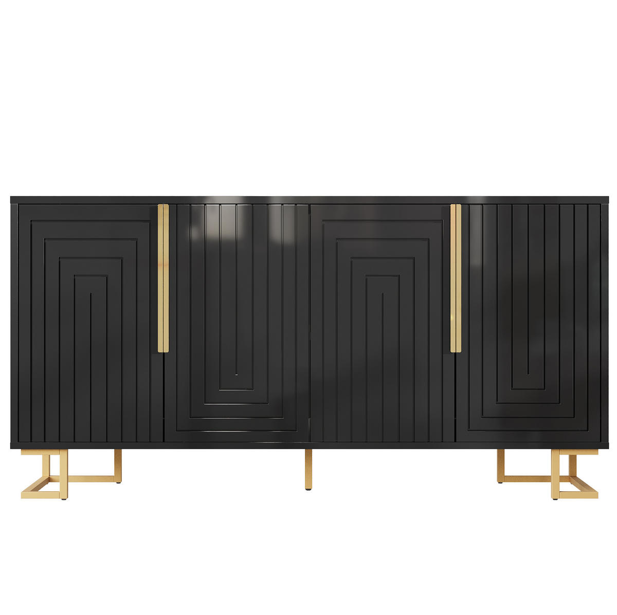 SIDEBOARD 152/40/75 cm Schwarz aus MDF mit Kippschutz - Schwarz, Holzwerkstoff (40/75/152cm) - OKMYHOME