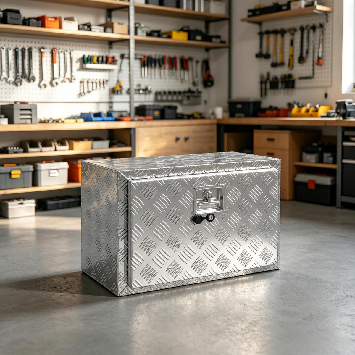 WERKZEUGKISTE ALUMINIUM 76 L für LKW und Pickup, mit Schloss, Silber - Silberfarben, Metall (35.5/40.6/60.9cm) - Novahome