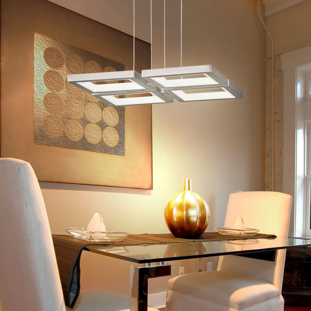 LED HÄNGELEUCHTE Silber Eckig - Silberfarben, Metall (43.8/43.8/150cm) - Wofi