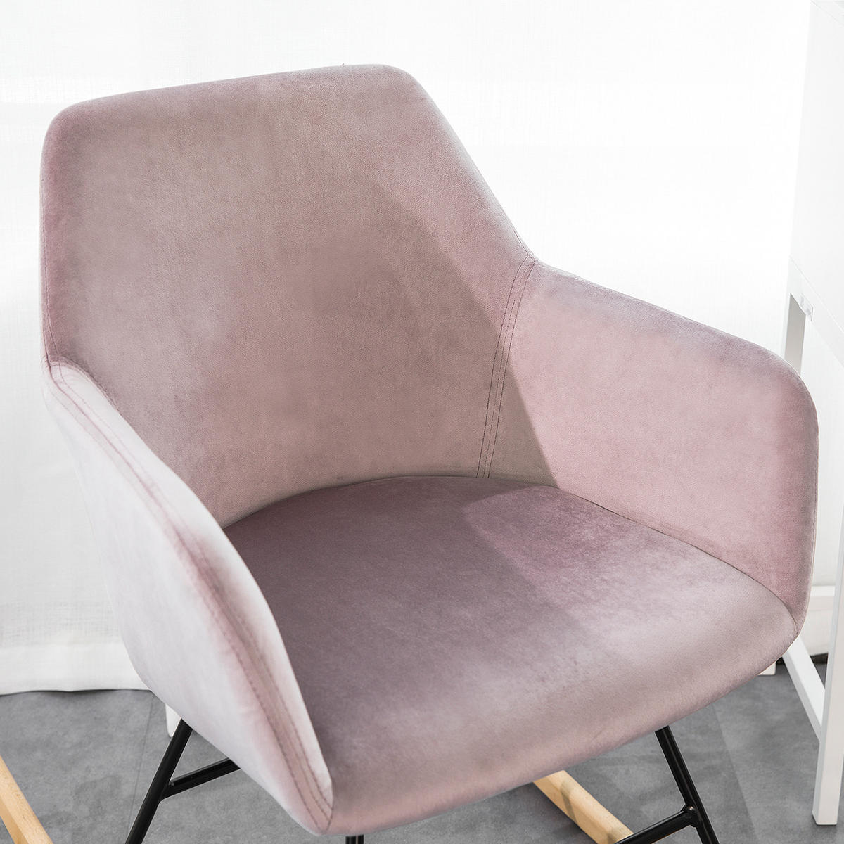 SCHAUKELSESSEL Pink - Pink, Holz/Textil (48/75/75cm) - SoBuy