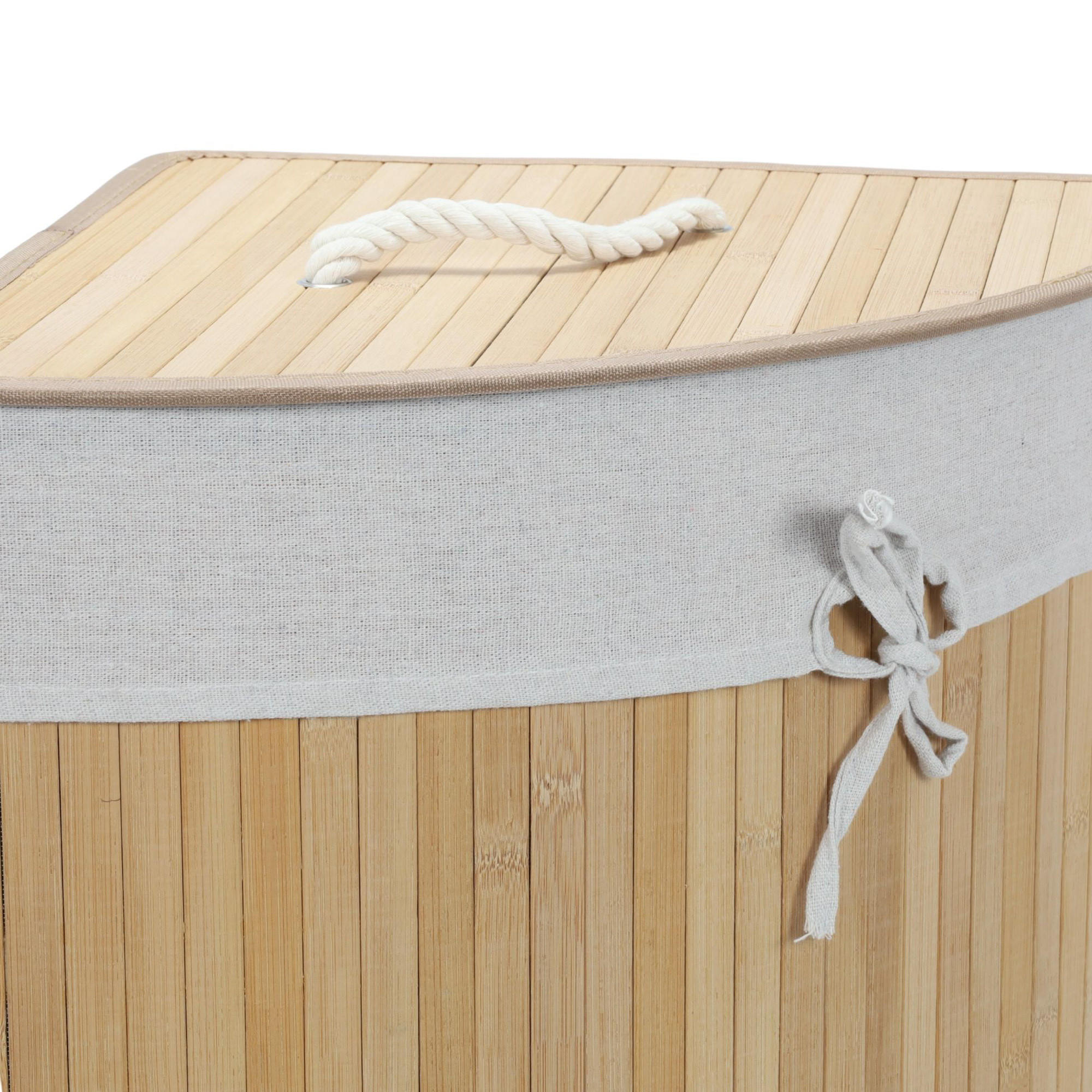WÄSCHEKORB Bambus Arco 60 l - Beige, Naturmaterialien (35/60/35cm) - NUXIO