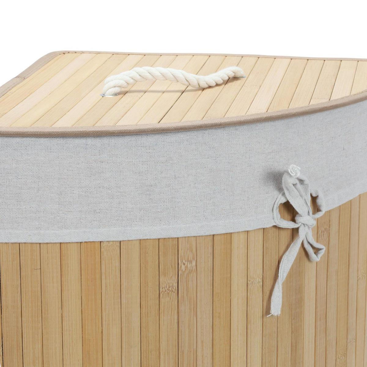 WÄSCHEKORB Bambus Arco 60 l - Beige, Naturmaterialien (35/60/35cm) - NUXIO