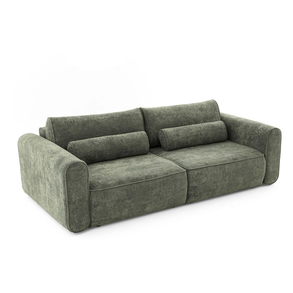 ECKSOFA MOTION mit Schlaffunktion 130x200 Webstoff Grün - Schwarz/Grün, Holz/Textil (250/166cm) - Muffo