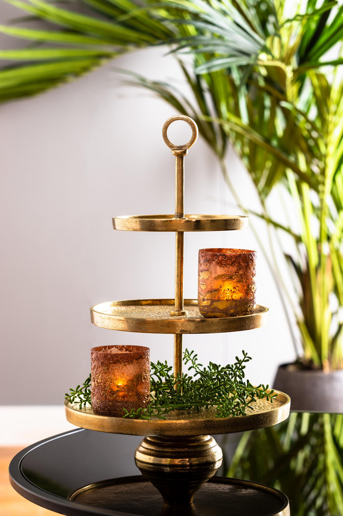 ETAGERE Lutek Gold Ø32/48 cm - Goldfarben, Metall (32/48cm) - Light & Living