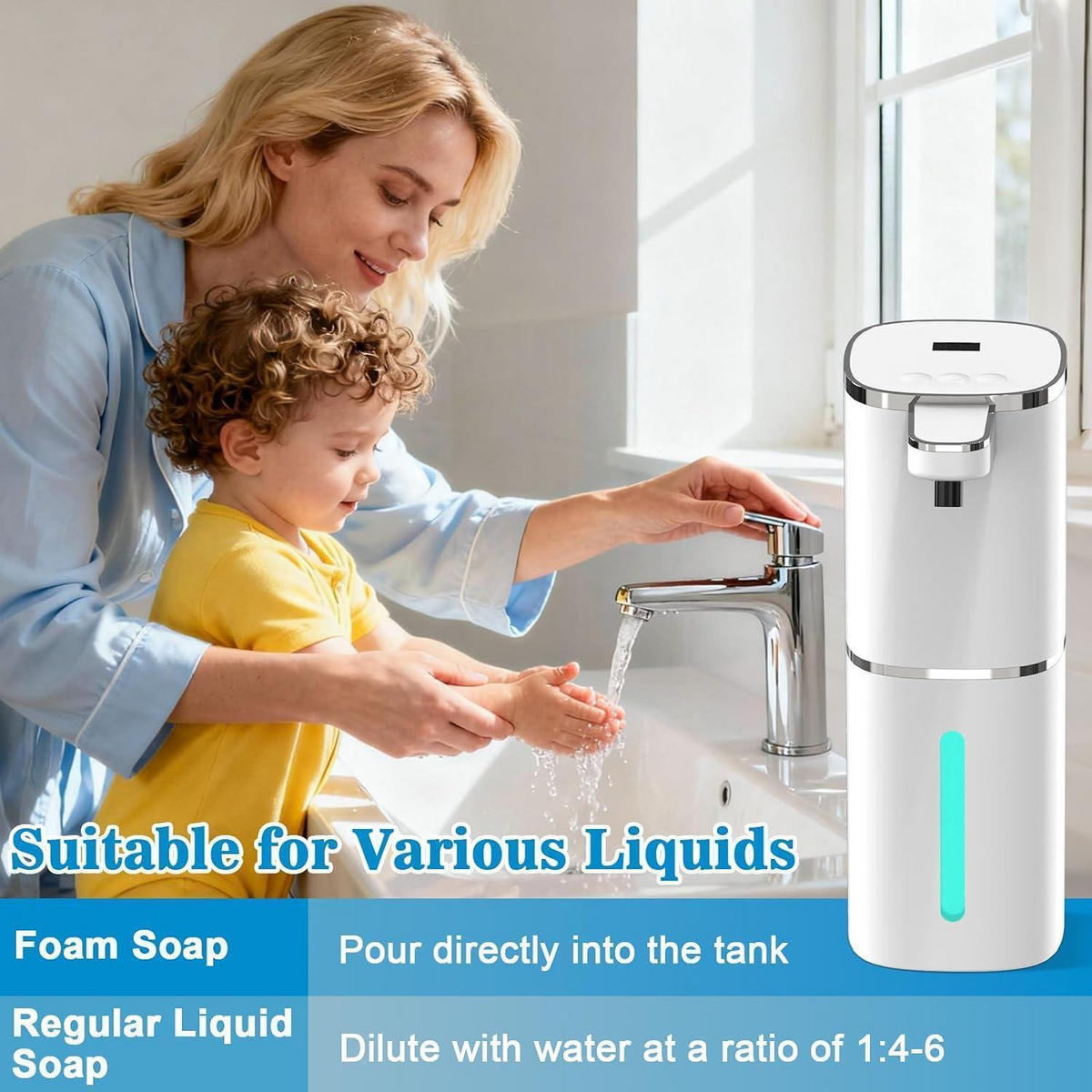 SCHAUMSEIFENSPENDER Automatisch 400ml Weiß - Weiß, Kunststoff (8/8/20cm)