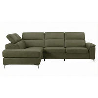 ECKSOFA Avenger Echtleder Olivgrün - Olivgrün, Leder/Metall (224/81/271cm)