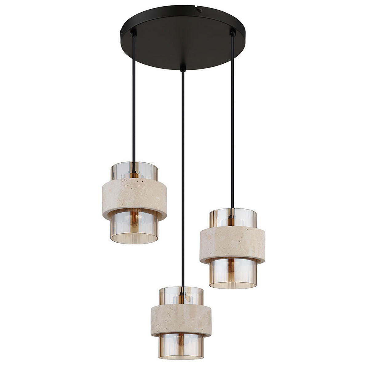 LED PENDELLEUCHTE DAREN, Metall, Schwarz, höhenverstellbar - Schwarz, Glas (37.5/37.5/130cm) - Globo Lighting