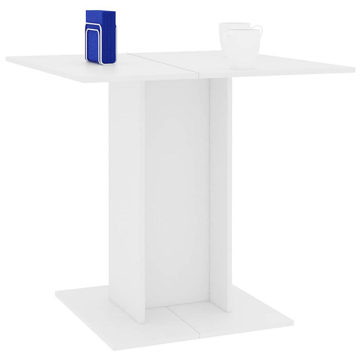 ESSTISCH Weiss 80/80/75 Cm Holzwerkstoff - Weiß, Holzwerkstoff (80/80/75cm) - vidaXL