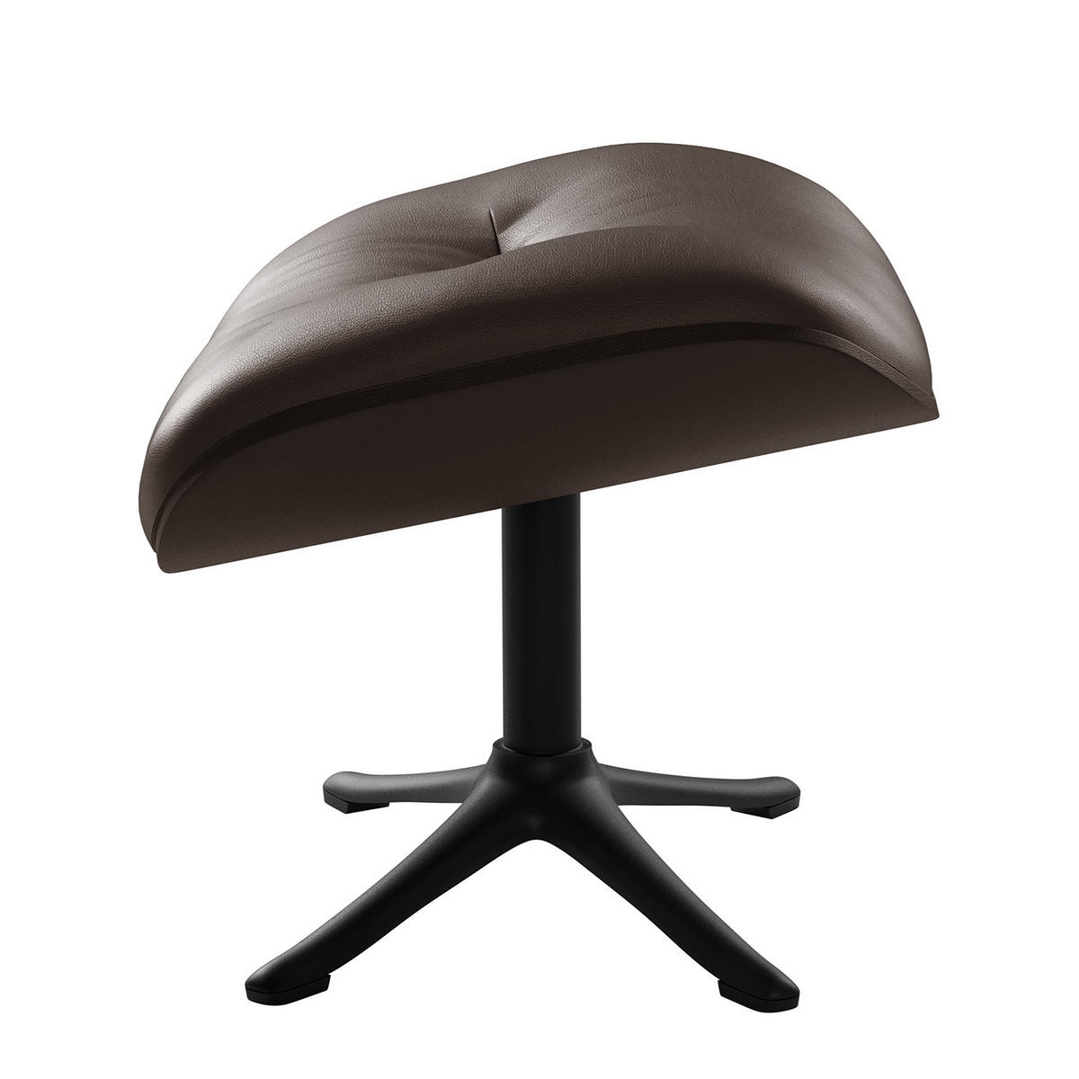 POLSTERHOCKER - Dunkelbraun/Schwarz, Leder/Metall (44/39/42cm) - home24