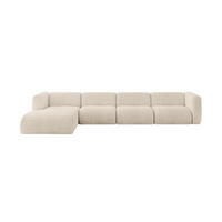 ECKSOFA Ottomane Links MIRA-L3 409x179x70 Beige Cord - Sandfarben/Beige, Holzwerkstoff/Kunststoff (409/179cm) - ALTDECOR