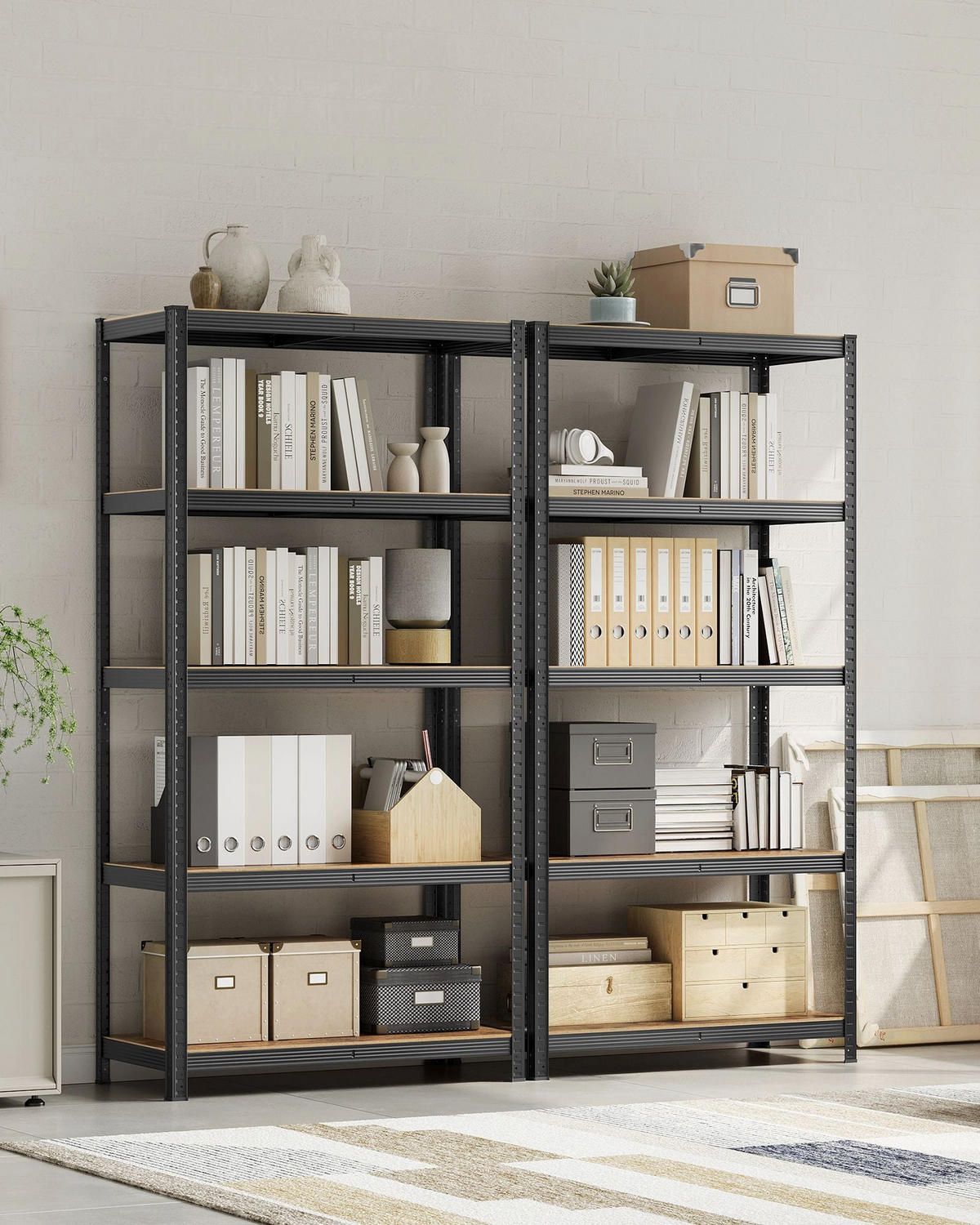 SCHWERLASTREGALE JAKARTA 2ER-SET - Braun, Holzwerkstoff (100/200/50cm) - Hansiro