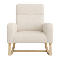 SCHAUKELSTUHL mit Armlehnen - Relaxsessel mit praktischer Seitentasche - Beige - Beige, Textil (69.2/87/78.5cm) - DELFA