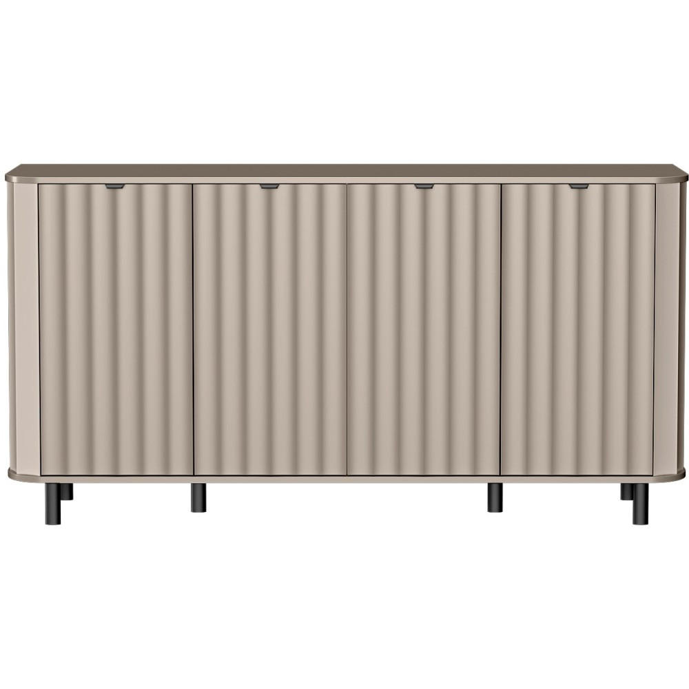 KOMMODE Nevada mit vier Türen 177 cm Taupe - Taupe/Schwarz, Holzwerkstoff/Metall (177/91/41cm) - Beautysofa
