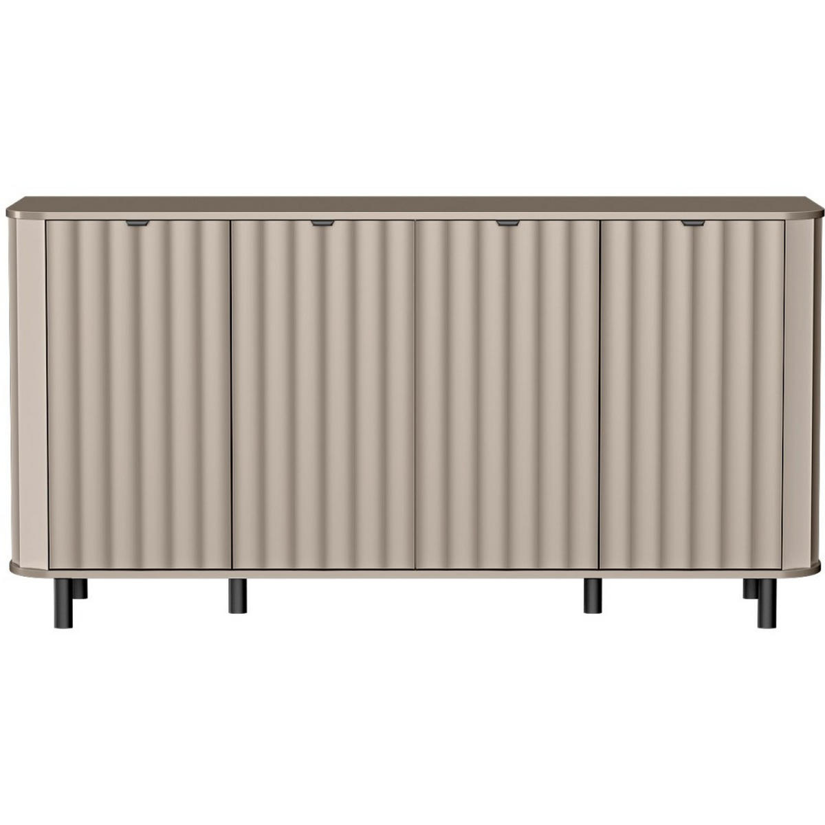 KOMMODE Nevada mit vier Türen 177 cm Taupe - Taupe/Schwarz, Holzwerkstoff/Metall (177/91/41cm) - Beautysofa