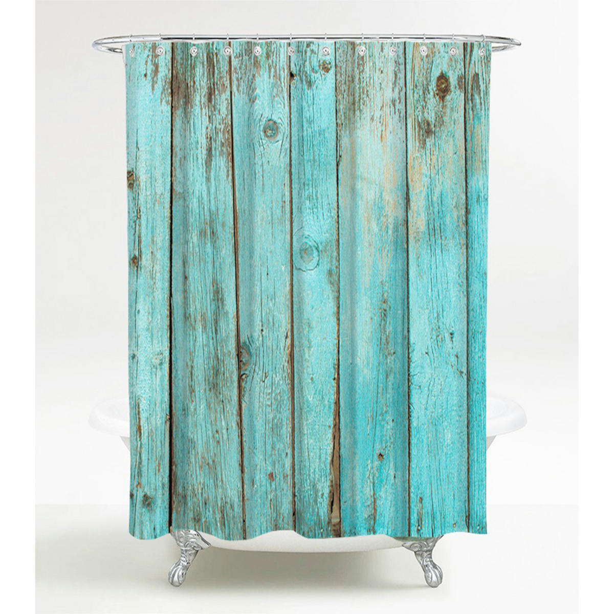 DUSCHVORHANG Lumber 180 x 200 cm - Türkis, Textil (180/200cm) - Sanilo