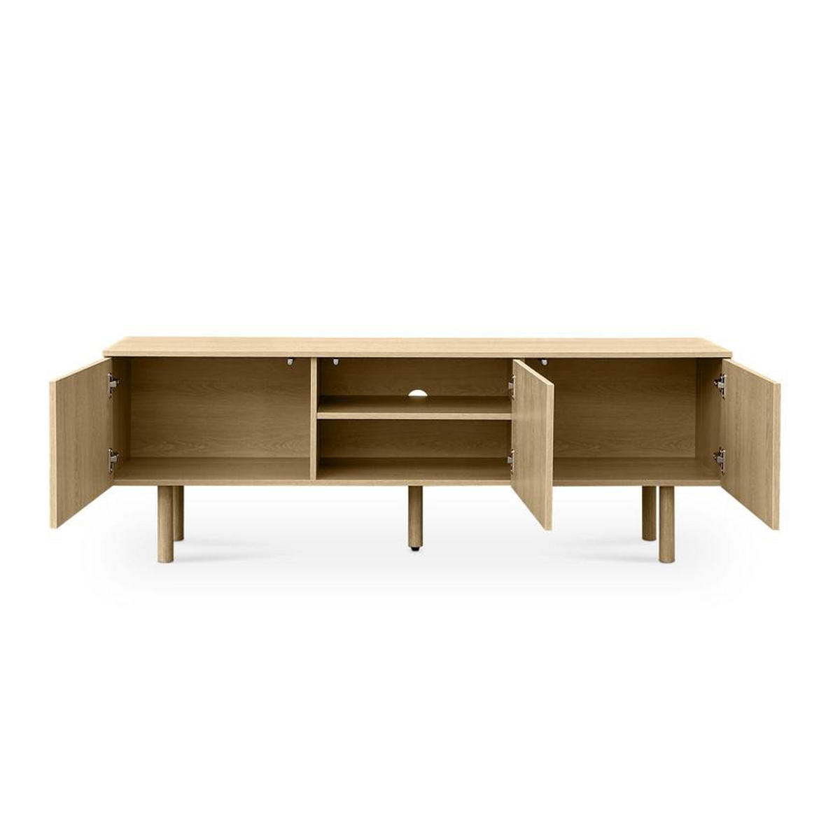 TV-LOWBOARD Saskia 160cm 3 Türen Eichenoptik Skandinavischer - Eichefarben/Kieferfarben, Holz (160/55/40cm) - Sicaan