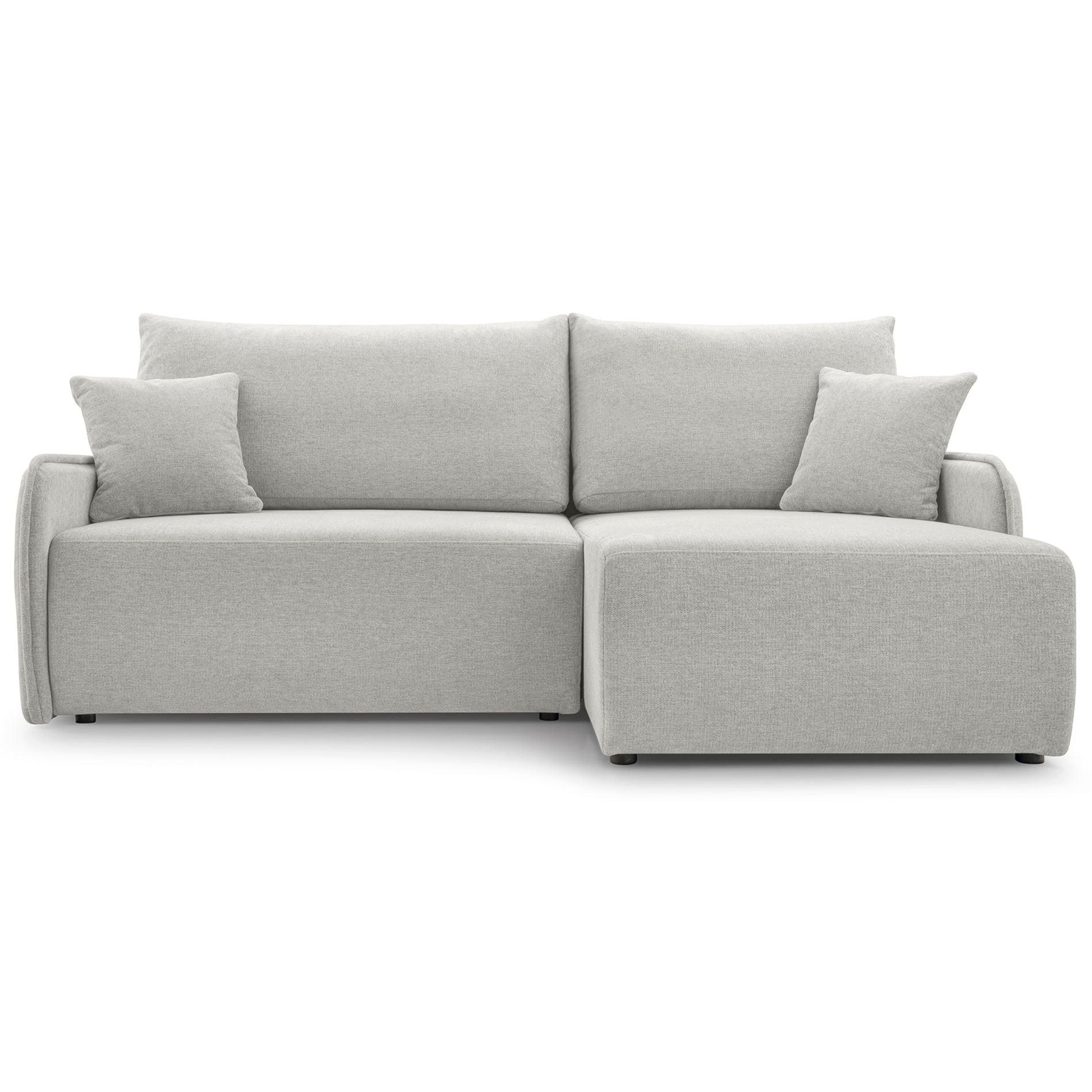 ECKSOFA Netarro, Graubeige Chenille, rechtsseitig - Taupe/Schwarz, Kunststoff/Textil (147/198cm) - Selsey