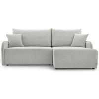 ECKSOFA Netarro, Graubeige Chenille, rechtsseitig - Taupe/Schwarz, Kunststoff/Textil (147/198cm) - Selsey