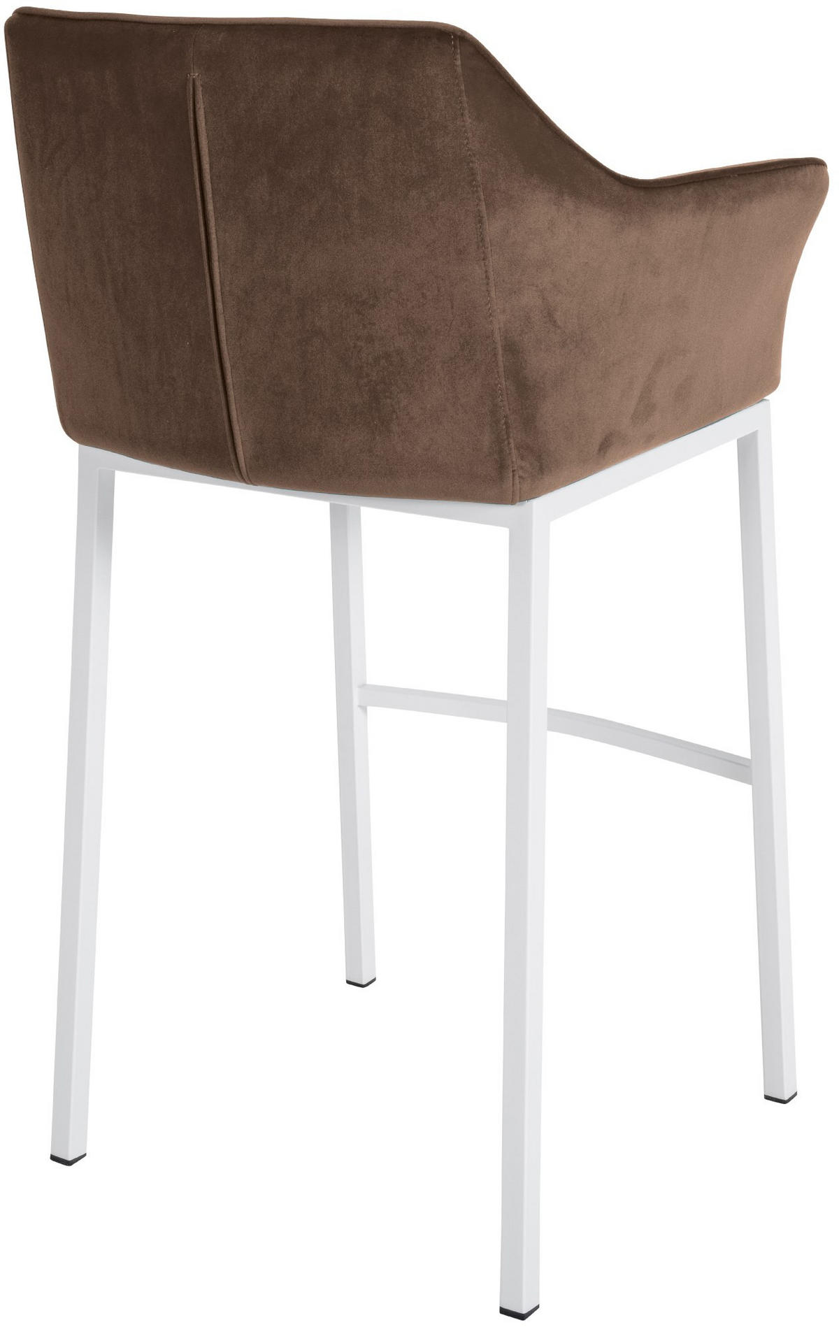 BARHOCKER 2er Set Samt Braun - Weiß/Braun, Textil (64/110/48cm) - CLP