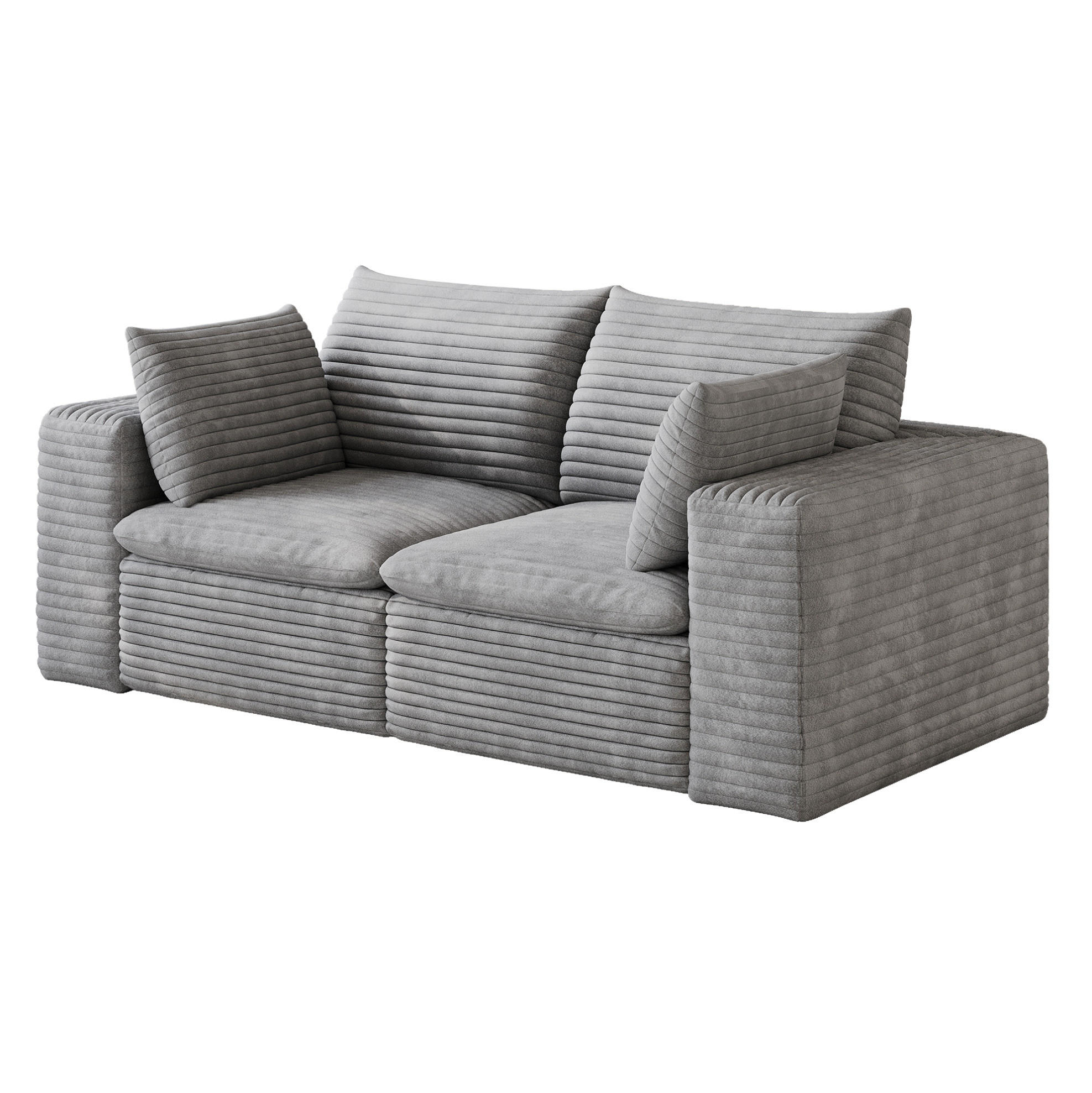 2-SITZER-SOFA aus Stoff 180 cm Grau ohne Montage mit abnehmbarer Polsterung und Schaumstoffkern - Grau, Textil (180/60/90cm) - Modfu