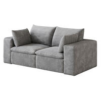 2-SITZER-SOFA aus Stoff 180 cm Grau ohne Montage mit abnehmbarer Polsterung und Schaumstoffkern - Grau, Textil (180/60/90cm) - Modfu