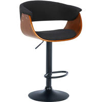 BARHOCKER Stoff walnuss/schwarz - Walnussfarben/Schwarz, Textil/Metall (60/90/51cm) - CLP