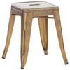 HOCKER eckig 40/40/46 cm Metall Gold - Goldfarben, Metall (40/46/40cm) - CLP