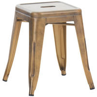 HOCKER eckig 40/40/46 cm Metall Gold - Goldfarben, Metall (40/46/40cm) - CLP