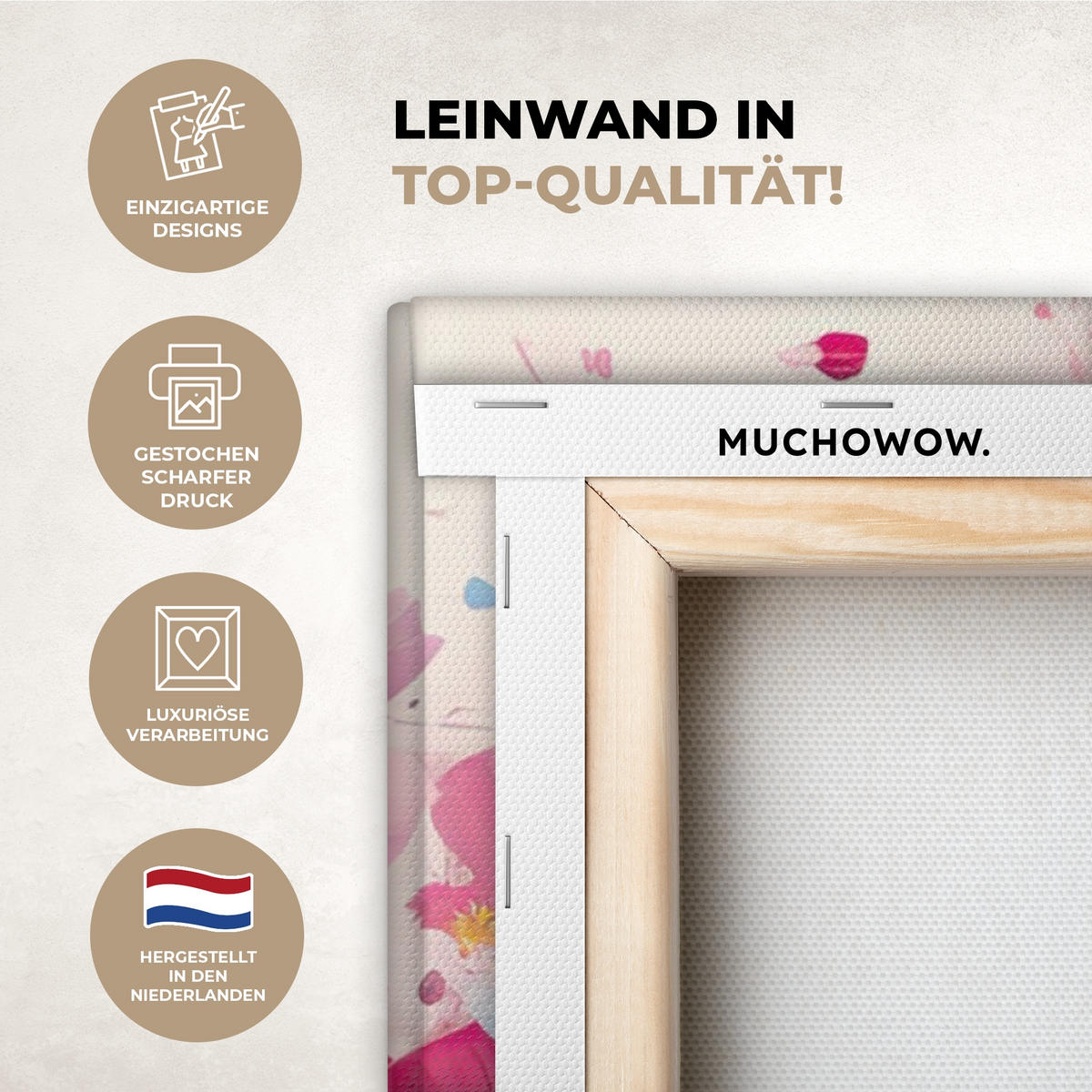 LEINWANDBILD Aquarell - Baum - Kunst - Abstrakt Deko Groß 90x90 cm - Multicolor, Textil (90/90cm) - MuchoWow