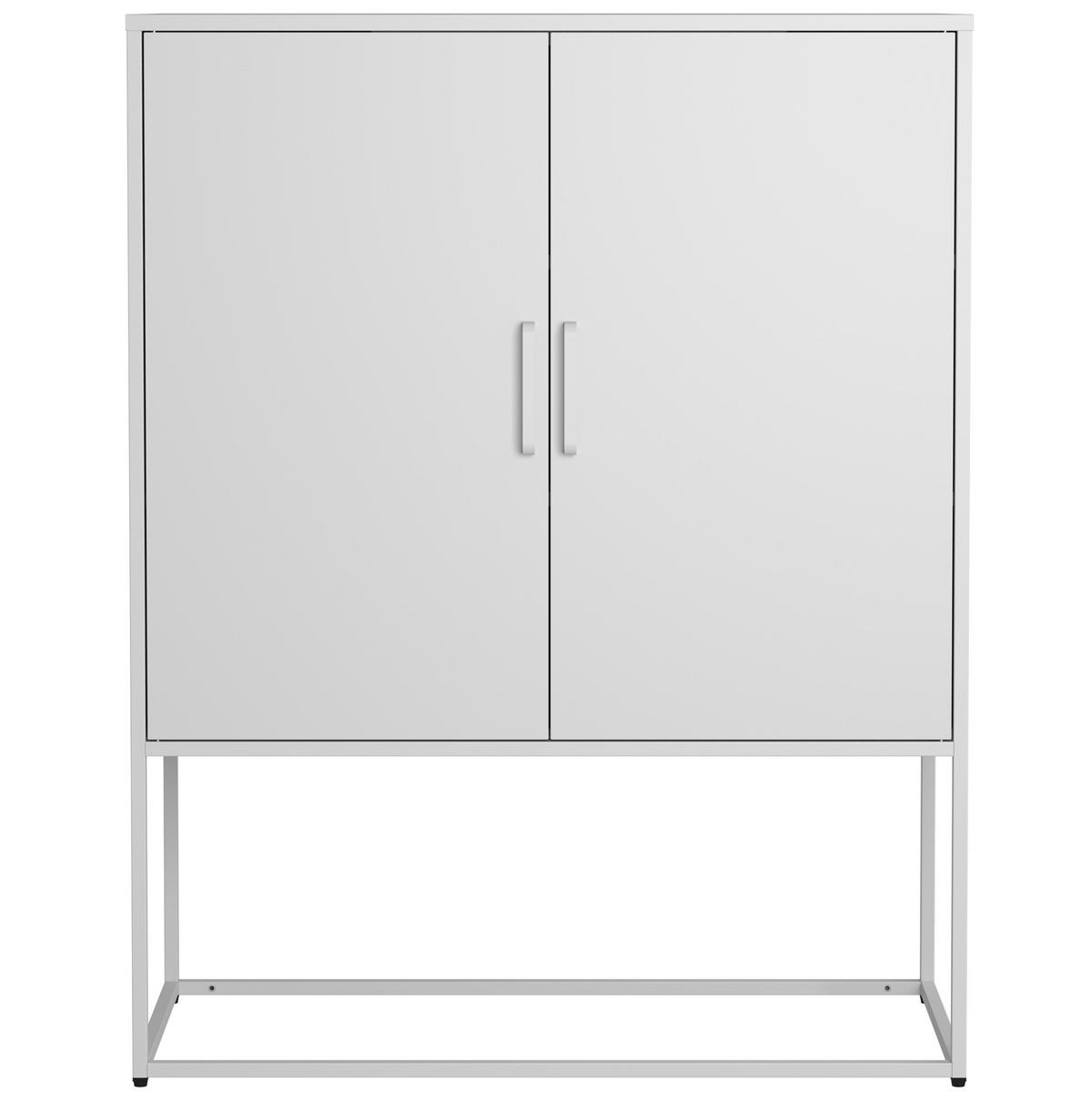 SIDEBOARD 85/40/109 cm Weiß aus Metall mit Magnettüren - Weiß, Metall (40/109/85cm) - OKMYHOME