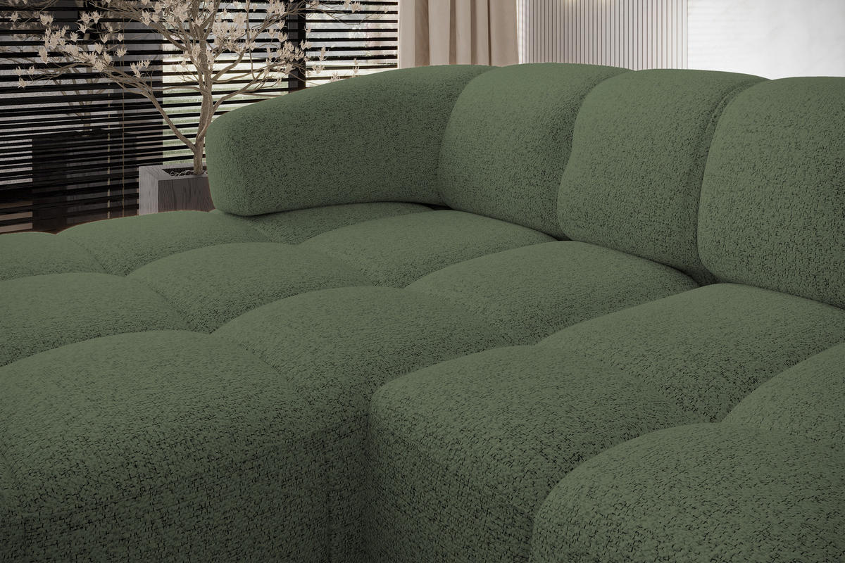 ECKSOFA WESPER S - Eckcouch Mit Elektrischer Sitzverstellung, L-förmig, Freistehend, Relaxfunktion, 183x284x79cm Linke, Grün - Grün, Holz/Textil (113/284cm) - DomoHome