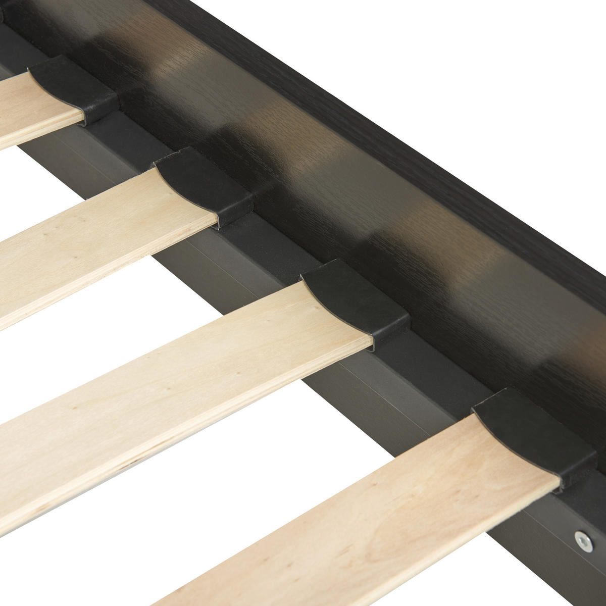 BETT 180/200cm Schwarz Monpazier - Schwarz, Naturmaterialen (180/200cm) - Beliani