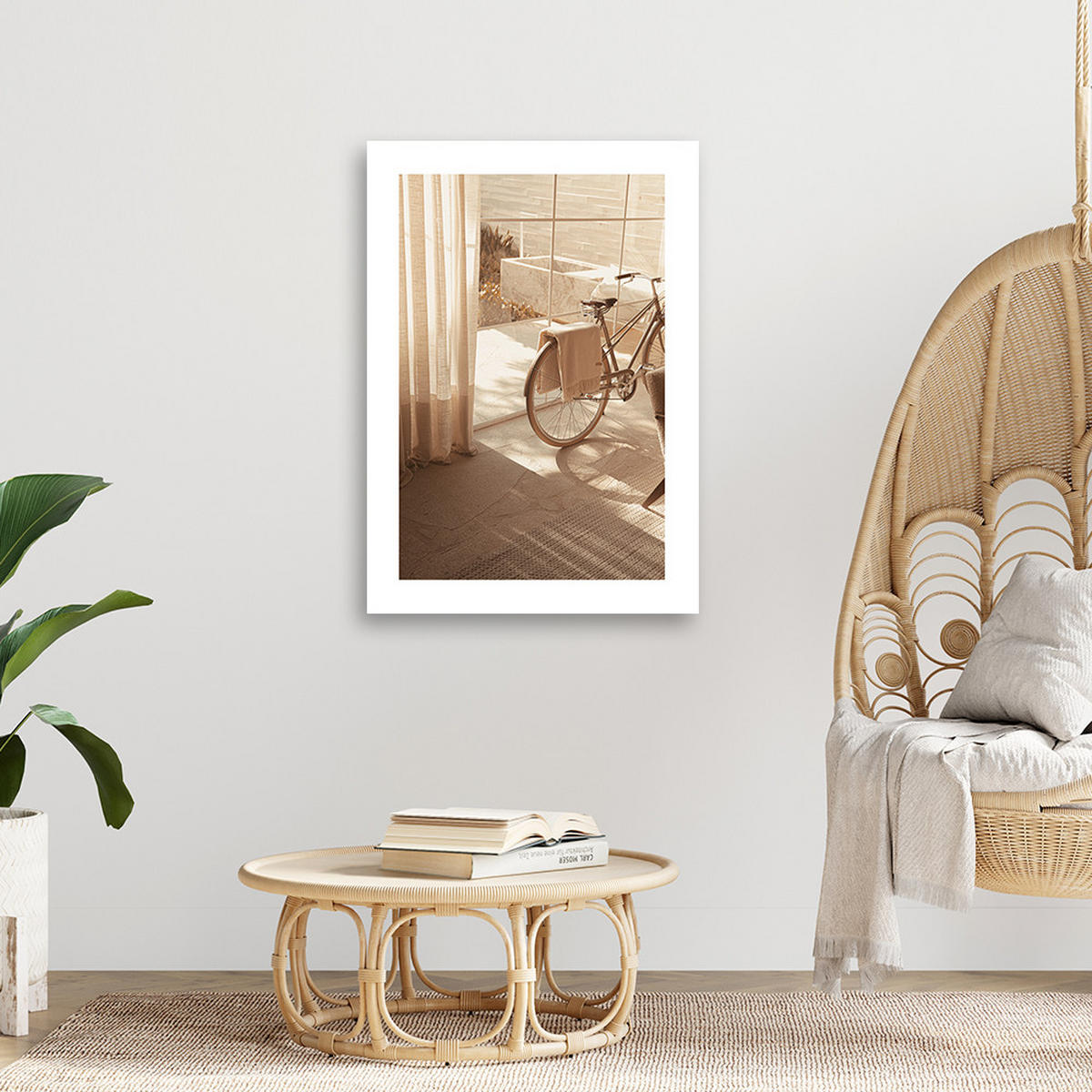 WANDBILD ästhetisches fahrrad zu hause - Beige, Textil (40/60cm) - Feeby