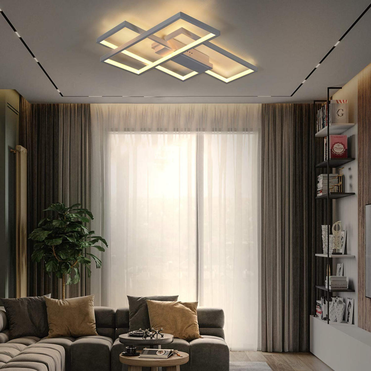 LED-DECKENLEUCHTE Sylvanas 65/47/7.5cm - Weiß, Metall (65/47/7.5cm) - ZMH