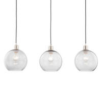 PENDELLEUCHTE - Eisen / Glas, 3-flammig - Silberfarben, Glas (20/81/150cm) - home24