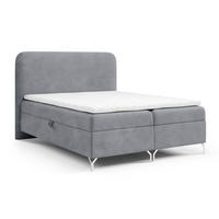 BOXSPRINGBETT mit Matratze H3 140x200 Rotos, Cordstoff, Bettkasten, Hellgrau - Hellgrau, Holz/Textil (140/200cm) - Emporius